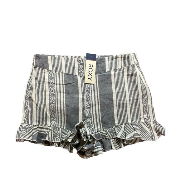 NWT Roxy All Perfect Woman’s Blue striped shorts - Picture 1 of 7